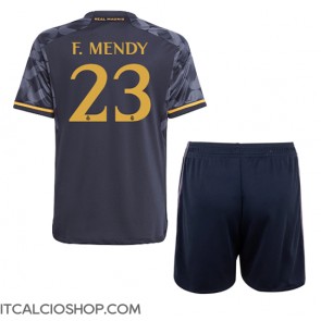 Real Madrid Ferland Mendy #23 Seconda Maglia Bambino 2023-24 Manica Corta (+ Pantaloni corti)